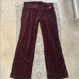Nike Maroon Velour Track Pants